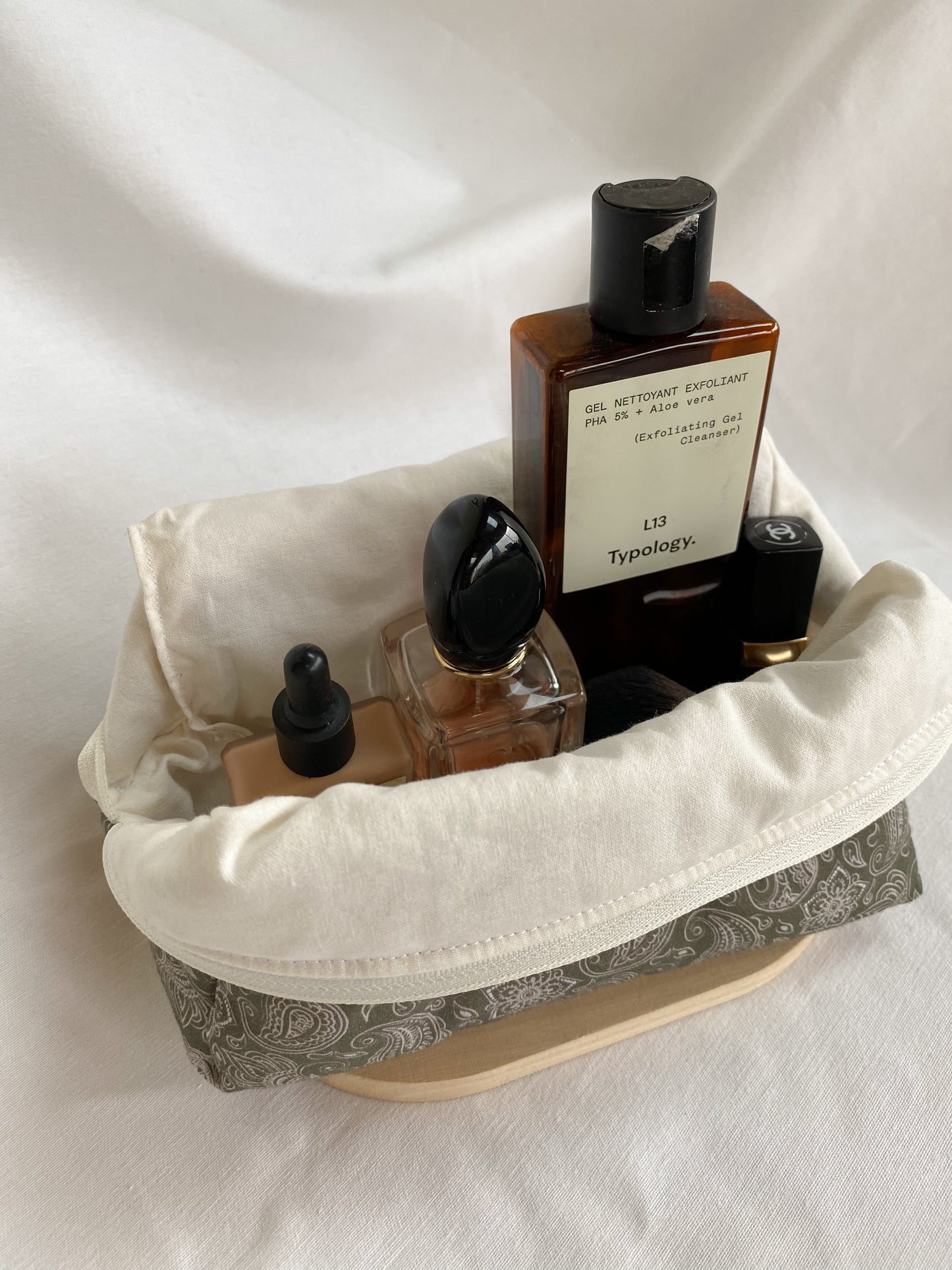 Trousse de beauté cachemire kaki