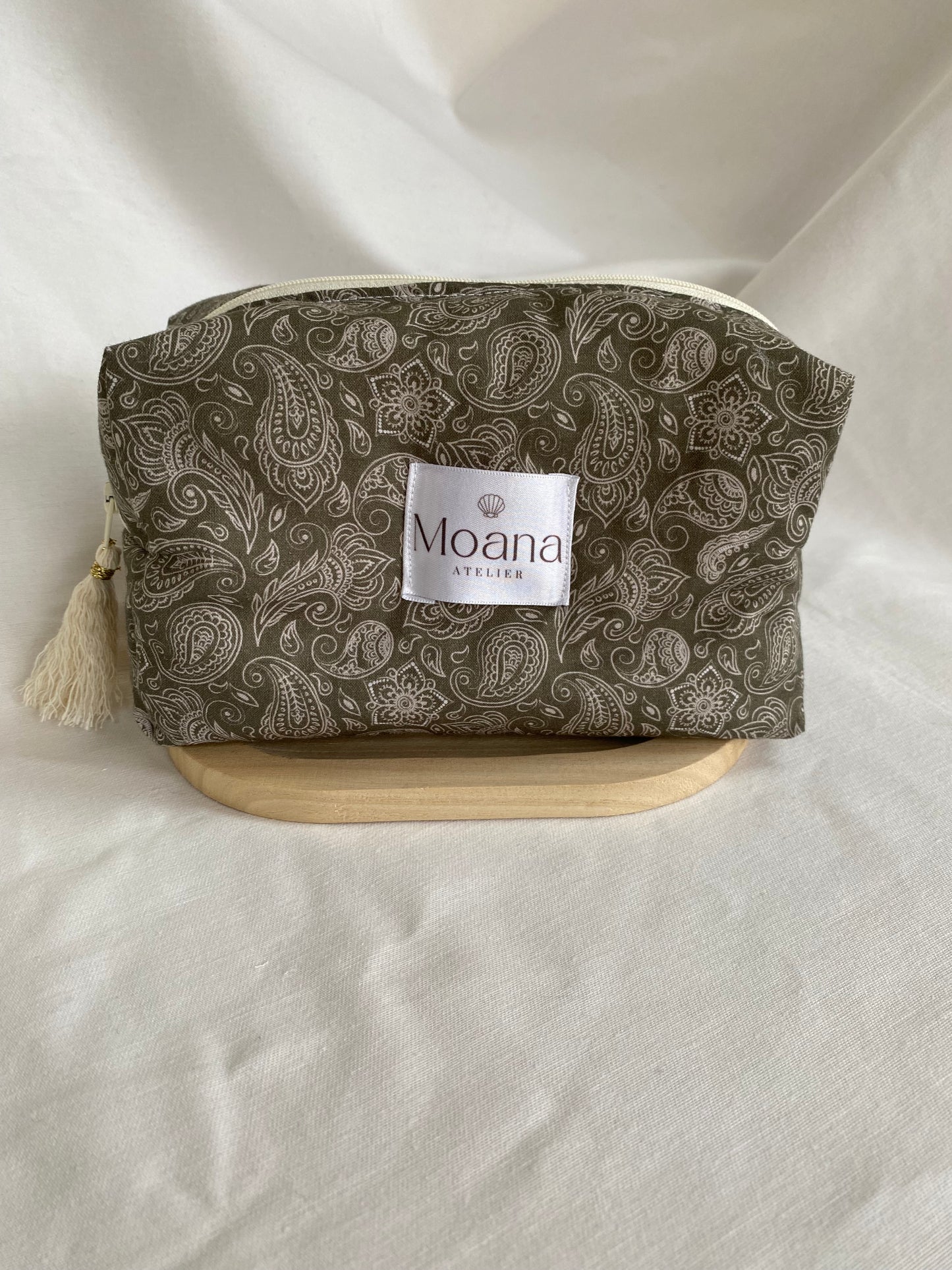 Trousse de beauté cachemire kaki