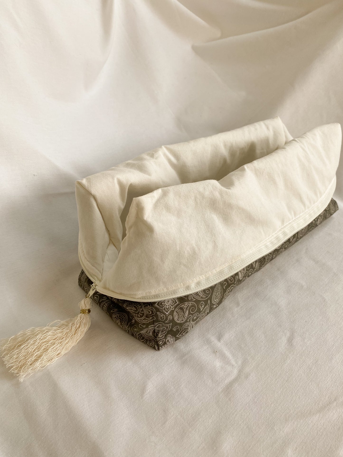 Trousse de beauté cachemire kaki