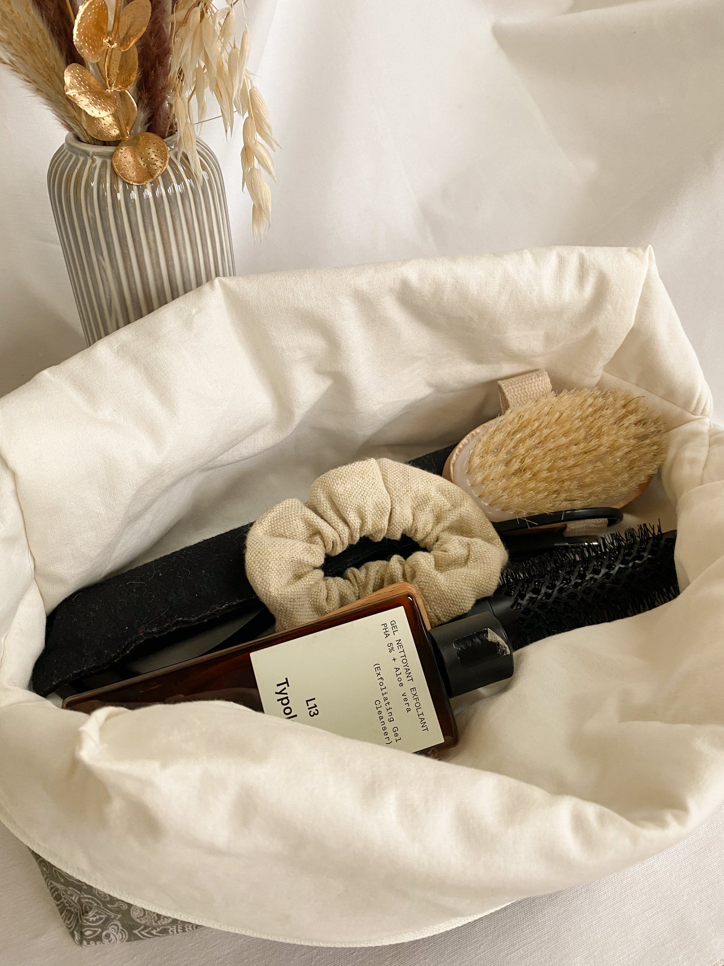 Trousse de beauté cachemire kaki