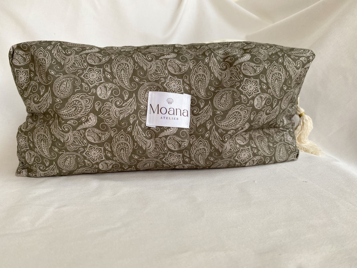 Trousse de beauté cachemire kaki