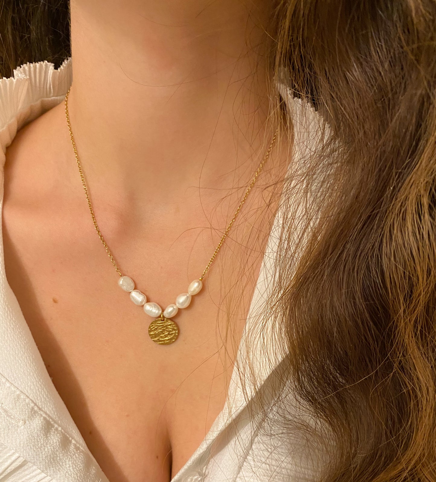 Collier perles nacrées