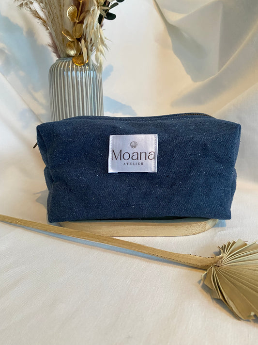 Trousse de toilette bleue chinée